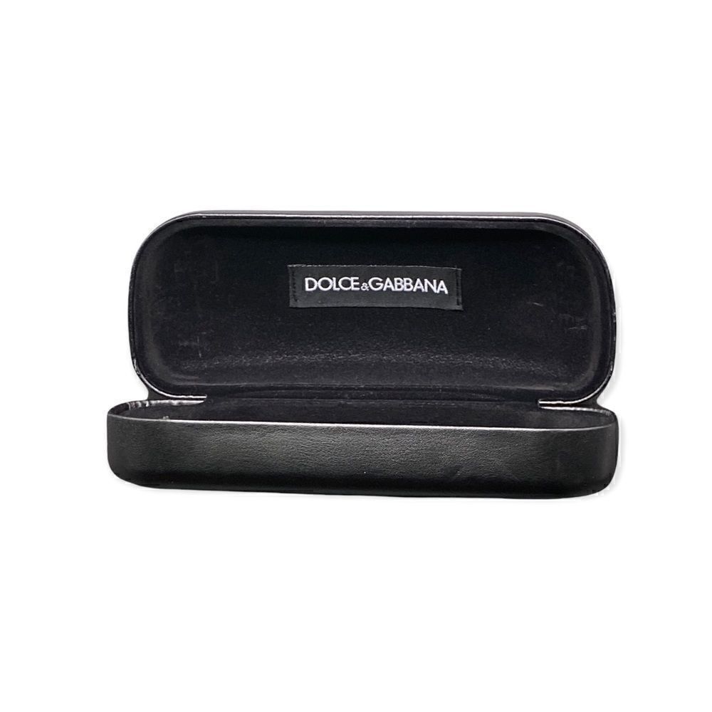 Dolce & Gabbana Black clamshell glasses case with black felt lining
